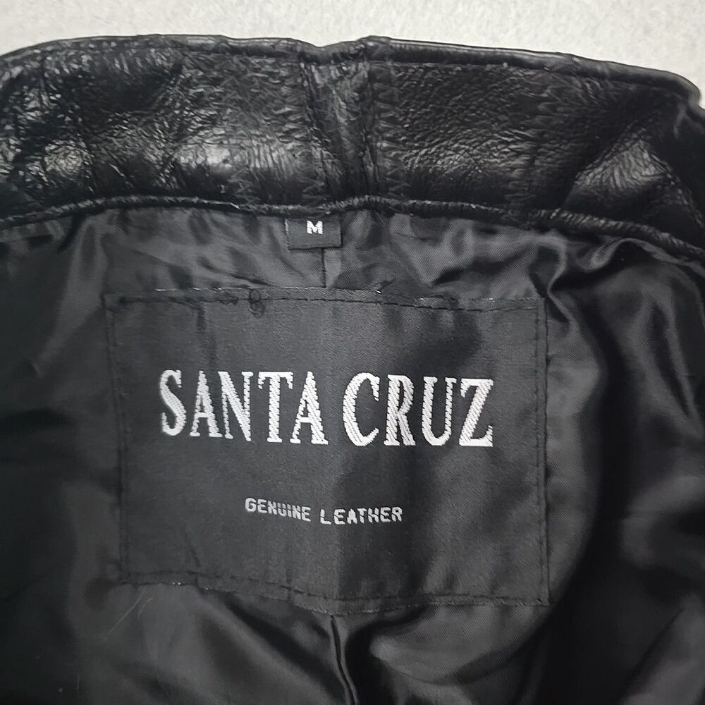 Vintage 80s Santa Cruz Women's Sz M Black Patchwork Leather Short Skirt - Picture 7 of 8